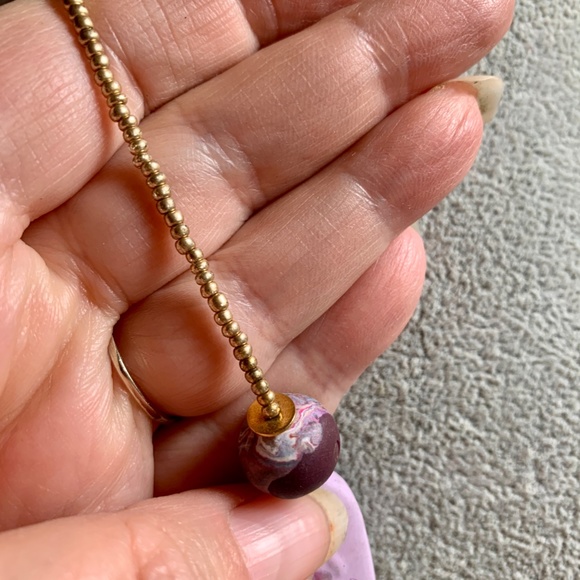 Handmade Polymer Clay Necklace Purple Swirl OOAK - Picture 12 of 15